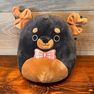 Squishmallow 8" Mateo the Dog Black Brown Rottweiler Plush Stuffed Animal No Tag